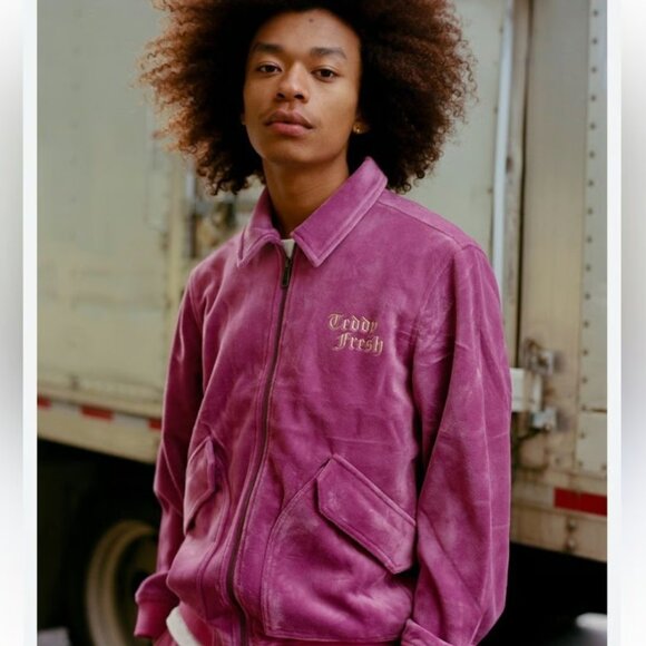 BNWOT Teddy Fresh Black Velour Full-Zip Bomber Jacket, Size XS - Picture 12 of 14